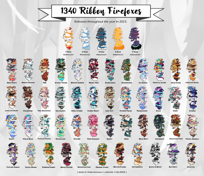 1340 Ribbon Firefoxes