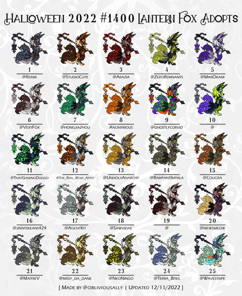 1400 Laced Lantern Fox Adopts