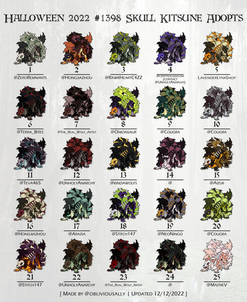 1398 Halloween 2022 Skull Kitsune